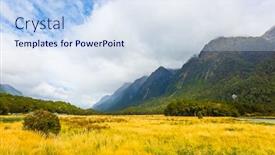  Presentation with antarctica tourism - Cool new slide deck with dirt-road-to-milford-sound backdrop and a sky blue colored foreground