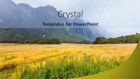  Presentation with road yellow - Beautiful presentation theme featuring dirt-road-to-milford-sound backdrop and a light blue colored foreground