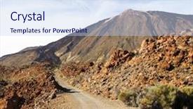  Presentation with dirt - Presentation theme featuring dirt road to the volcano teide on tenerife spain background and a light blue colored foreground