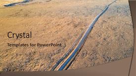  Presentation with long and winding road - Beautiful presentation theme featuring dirt road winding through prairie backdrop and a coral colored foreground