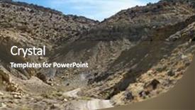  Presentation with dirt - Slide deck featuring dirt road winding through rocky desert cliffs of cottonwood canyon utah background and a dark gray colored foreground