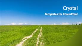  Presentation with dirt roads - Audience pleasing slide deck consisting of dirt roads - green on a country backdrop and a teal colored foreground