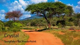  Presentation with west africa - Theme with dirt roads - red ground road and bush background and a gold colored foreground