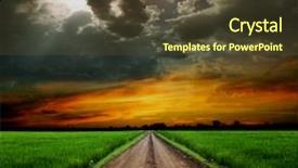  Presentation with road yellow - Presentation theme with dirt roads - road in field with ripe background and a tawny brown colored foreground