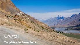  Presentation with himachal pradesh - Colorful theme enhanced with dirt roads - road to kee ki key backdrop and a coral colored foreground
