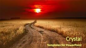  Presentation with rural road - Cool new presentation theme with dirt roads - rural dusty countryside road trough backdrop and a tawny brown colored foreground