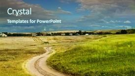  Presentation with clouds - Colorful slides enhanced with dirt track - road in field and stormy backdrop and a ocean colored foreground