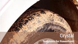  Presentation with wheel - Cool new slide set with dirt track racing - closeup shot of car wheel backdrop and a coral colored foreground