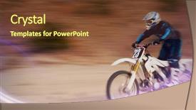 Presentation with motocross - Cool new PPT theme with dirt track racing - motocross racer backdrop and a tawny brown colored foreground