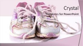  Presentation with running shoes - Audience pleasing PPT theme consisting of bodywash - blond woman sitting in bathtub backdrop and a lemonade colored foreground