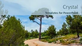  Presentation with walking trail - Slide set featuring dirt-walking-trail-picturesque-bays background and a sky blue colored foreground