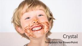  Presentation with messy - PPT theme with dirty - young messy boy with chocolate background and a coral colored foreground