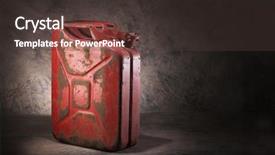  Presentation with fuel - PPT theme having dirty and rusty red jerry background and a tawny brown colored foreground