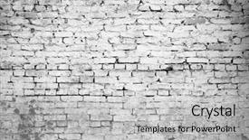  Presentation with crack - Slide deck having dirty brick wall grungy grey background and a light gray colored foreground