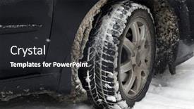  Presentation with tire - Cool new presentation theme with dirty-car-tire-with-snow backdrop and a dark gray colored foreground