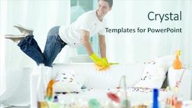  Presentation with cleaning - Audience pleasing theme consisting of dirty dancing - cleaning after party backdrop and a sky blue colored foreground