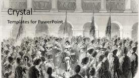  Presentation with dancing - Beautiful presentation theme featuring dirty dancing - old illustration of cossack dancer backdrop and a light gray colored foreground