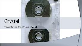  Presentation with cassette - Cool new presentation theme with dirty dancing - retro audio cassette isolated backdrop and a  colored foreground