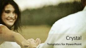  Presentation with love - Presentation design consisting of dirty dancing - vintage couple in love having background and a coral colored foreground