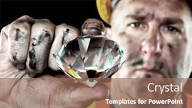  Presentation with coal mine - Amazing PPT theme having dirty-diamond-miner-covered backdrop and a violet colored foreground
