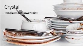  Presentation with dirt dirt texture dirty - Slide set featuring dirty dishes isolated on white background and a white colored foreground