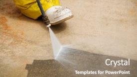  Presentation with maintenance - PPT theme featuring dirty driveway with a pressure background and a coral colored foreground