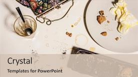  Presentation with breakfast - Presentation theme having home with woman's accessories background and a soft green colored foreground