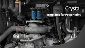  Presentation with engine - Cool new presentation theme with dirty engine of a bus backdrop and a black colored foreground