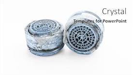  Presentation with dirty water - Theme consisting of dirty-faucet-aerator-with-limescale background and a white colored foreground