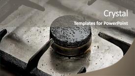  Presentation with oil and gas - Presentation theme enhanced with dirty gas burner closeup background and a gray colored foreground