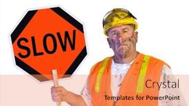  Presentation with utility - Slide deck enhanced with dirty-grungy-greasy-utility-construction background and a coral colored foreground