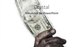  Presentation with dollar - Presentation consisting of dirty-hand-holding-a-five background and a white colored foreground