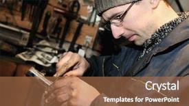  Presentation with mechanic - Audience pleasing slide deck consisting of dirty hands - mechanic repairman at repairing work backdrop and a coral colored foreground
