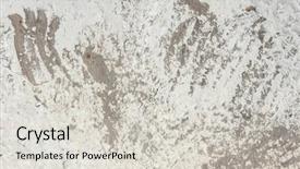  Presentation with human robot hands - PPT theme featuring dirty imprints of human hands background and a light gray colored foreground