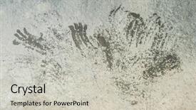  Presentation with human - PPT theme with dirty imprints of human hands background and a light gray colored foreground