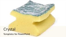  Presentation with kitchen - Theme enhanced with dirty kitchen dish washing sponge background and a blonde colored foreground