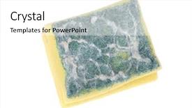  Presentation with old fashioned country kitchen - Amazing PPT layouts having dirty kitchen dish washing sponge backdrop and a white colored foreground