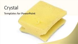  Presentation with old fashioned country kitchen - Colorful slide deck enhanced with dirty kitchen dish washing sponge backdrop and a blonde colored foreground