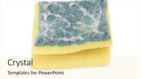  Presentation with old fashioned country kitchen - Audience pleasing PPT layouts consisting of dirty kitchen dish washing sponge backdrop and a blonde colored foreground