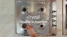  Presentation with kitchen - Slides with dirty-kitchen-stove-cooker-needs background and a gray colored foreground