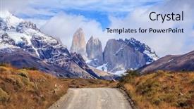  Presentation with chile - Slide deck with dirty lake - national park in southern chile background and a light blue colored foreground