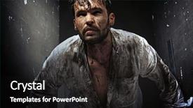  Presentation with dirt dirt texture dirty - Colorful slide set enhanced with dirty man between grunge walls backdrop and a black colored foreground