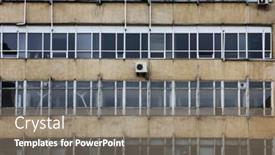  Presentation with facade - Beautiful PPT layouts featuring dirty old facade with windows of factory backdrop and a gray colored foreground