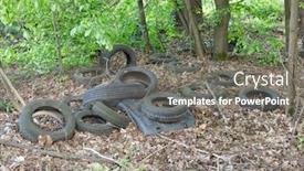  Presentation with tires - Colorful theme enhanced with dirty-old-rubber-tires backdrop and a gray colored foreground