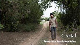  Presentation with scary - PPT theme enhanced with dirty road in a disturbing background and a gray colored foreground