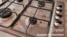  Presentation with food mask kitchen - Cool new presentation with dirty-stove-in-a-kitchen backdrop and a violet colored foreground