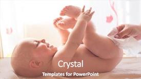  Presentation with hygiene - Presentation design having dirty towel - hygiene - young momy wiping background and a coral colored foreground