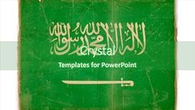  Presentation with saudi arabia - Colorful PPT theme enhanced with dirty weathered flag of saudi backdrop and a forest green colored foreground