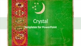  Presentation with dirt dirt texture dirty - Audience pleasing PPT theme consisting of dirty weathered flag of turkmenistan backdrop and a forest green colored foreground