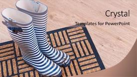  Presentation with boot camp boots - Colorful slides enhanced with dirty wellington boots on door backdrop and a  colored foreground